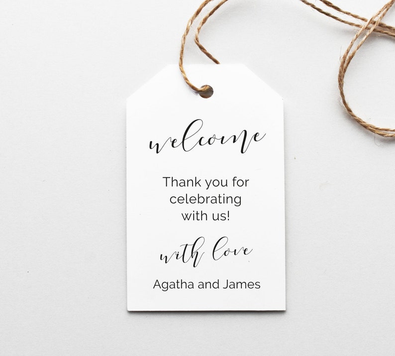 Welcome Tags Printable Gift Tags Wedding Favor Tags Party Favors Gift Tags Wedding Instant Download Minimalist Wedding Tag PDF image 1