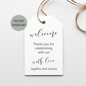 Welcome Tags Printable Gift Tags Wedding Favor Tags Party Favors Gift Tags Wedding Instant Download Minimalist Wedding Tag PDF image 5