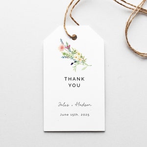 Favor Tags Wedding Thank You Tags Wildflower Wedding Thank You Tag Instant Download Printable Party Favors Editable Template 017 image 2