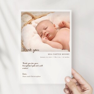 Baby Photo Template, Photo Baby Card, Editable Template Corjl, Baby Shower Thank You Template, Birth Announcement Picture, Newborn Welcome