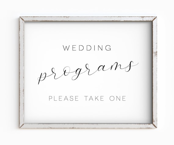 Modern Wedding Sign Printable Wedding Programs Reception Etsy