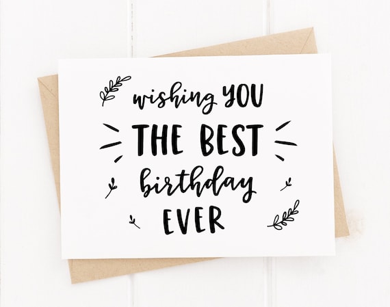 Modern Happy Birthday Card, Digital Download Birthday Card, Printable ...