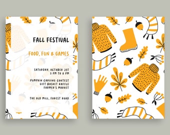 Fall Harvest Party Invitation | Fall Birthday | Fall Festival | Autumn Birthday Party | Printable Invite | Fall Leaves | Editable Template