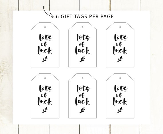 Mini Card Luck Printable Good Luck Tags Lots of Luck End of - Etsy