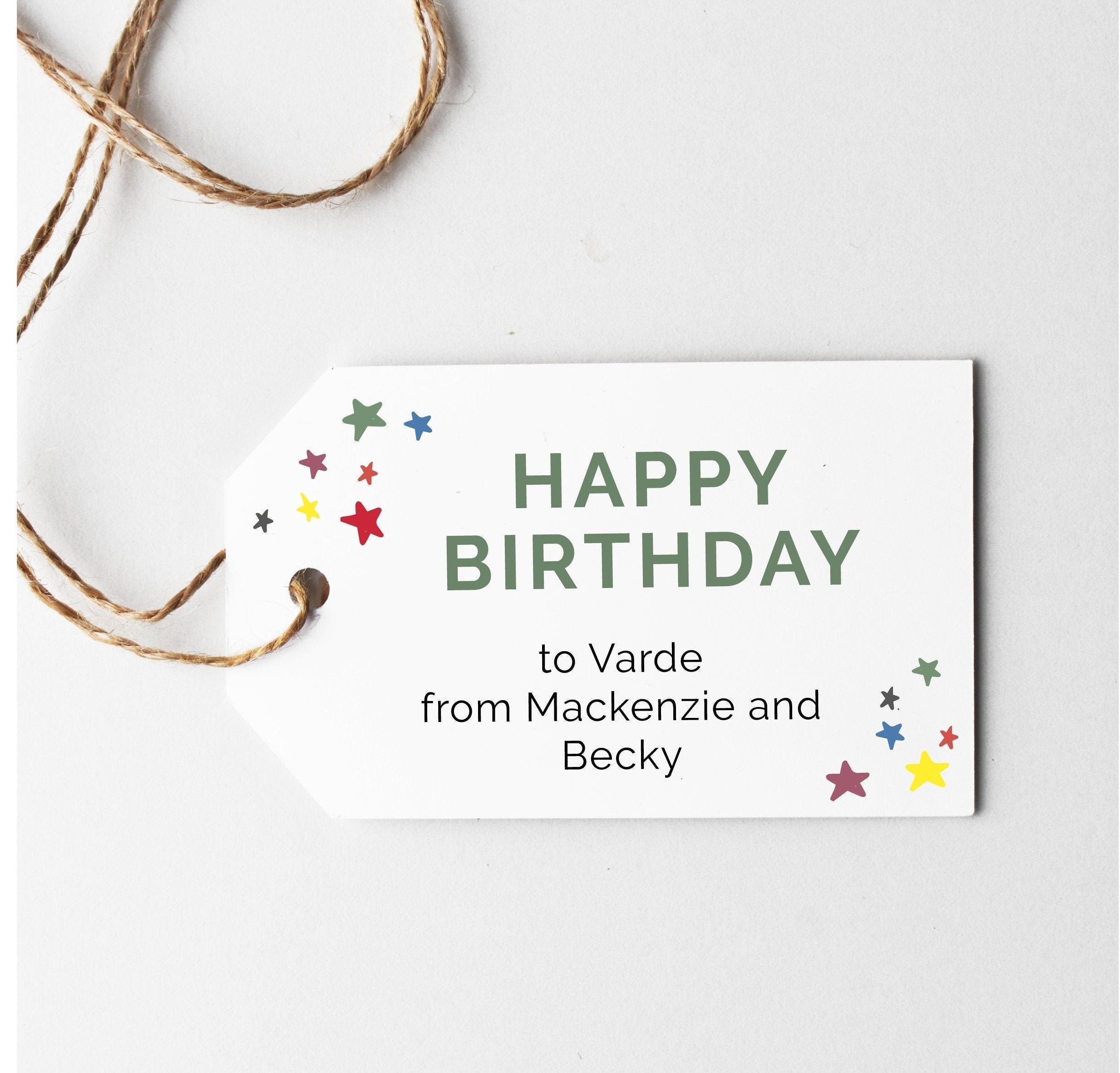 Happy Birthday Tags Stars Personalized Gift Tags Printable Etsy