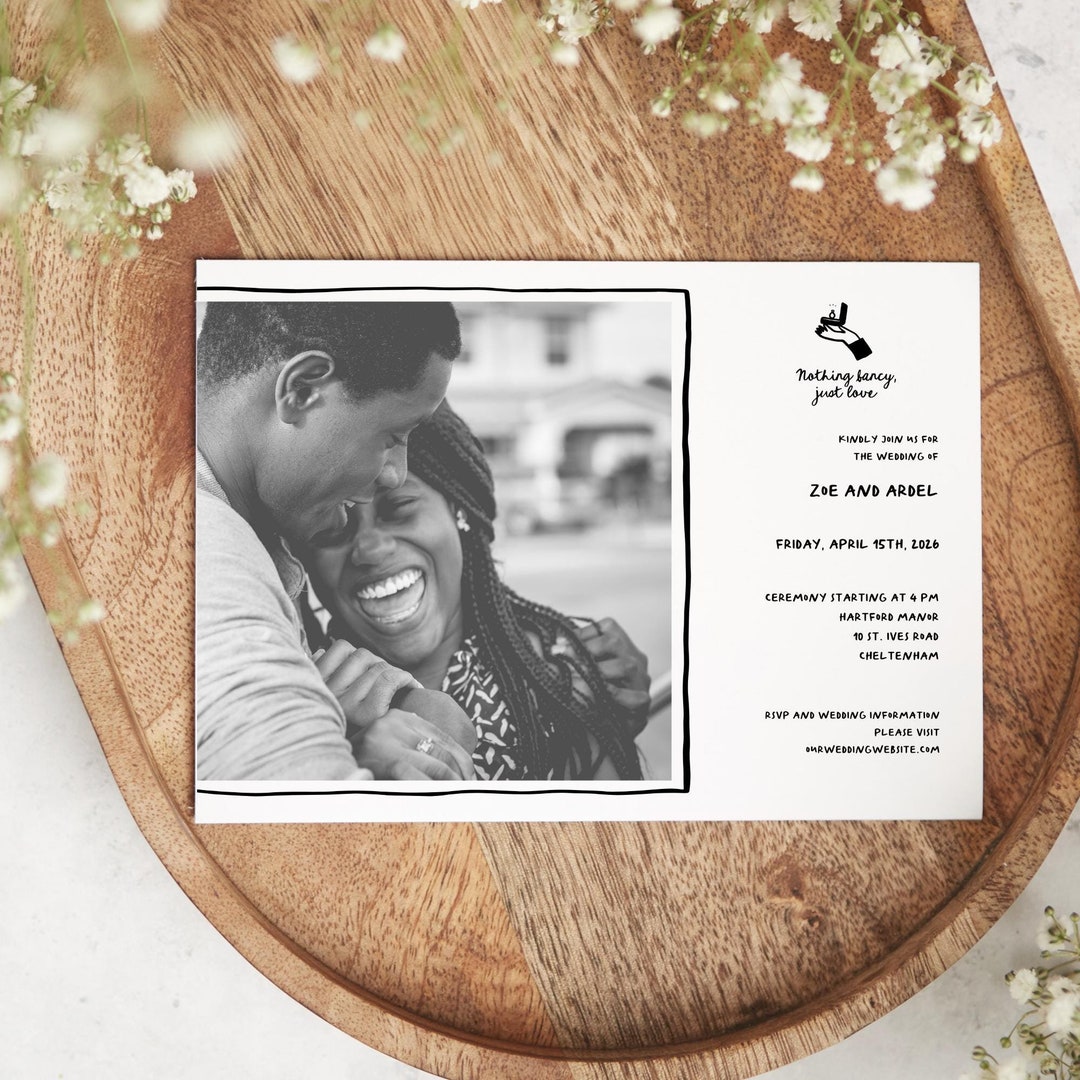 Wedding Photo Invitation, Personalized Wedding Invitation With Picture ...