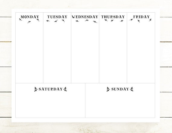 Weekly Planner Printable | Weekly Desk Planner | Activity Calendar ...