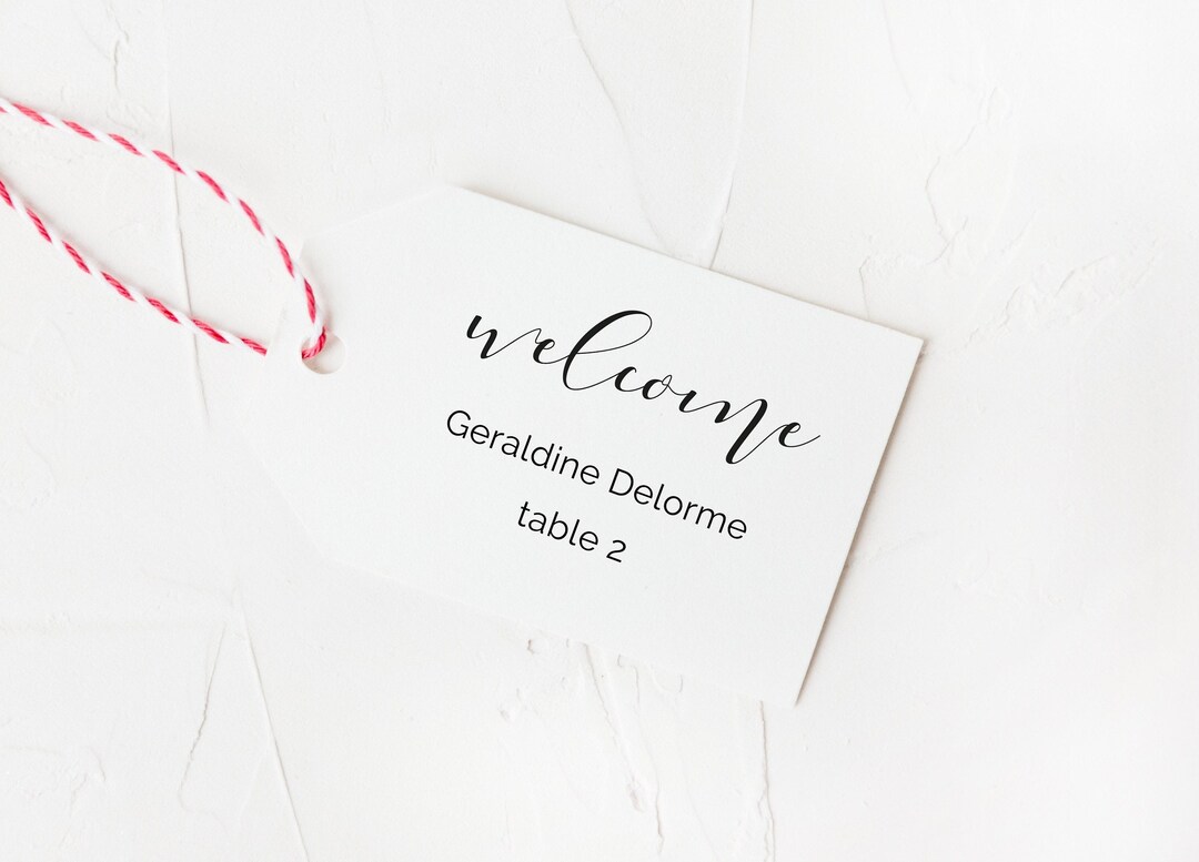 Tag Place Card Tag Wedding Template Printable Favor Tag Digital