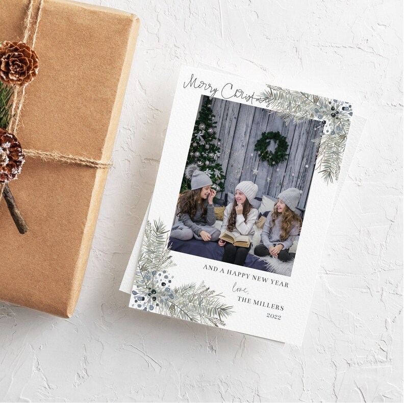 Blue Christmas Card Template Photo Christmas Card Holiday Etsy blue-christmas-card-template-photo-christmas-card-holiday-etsy