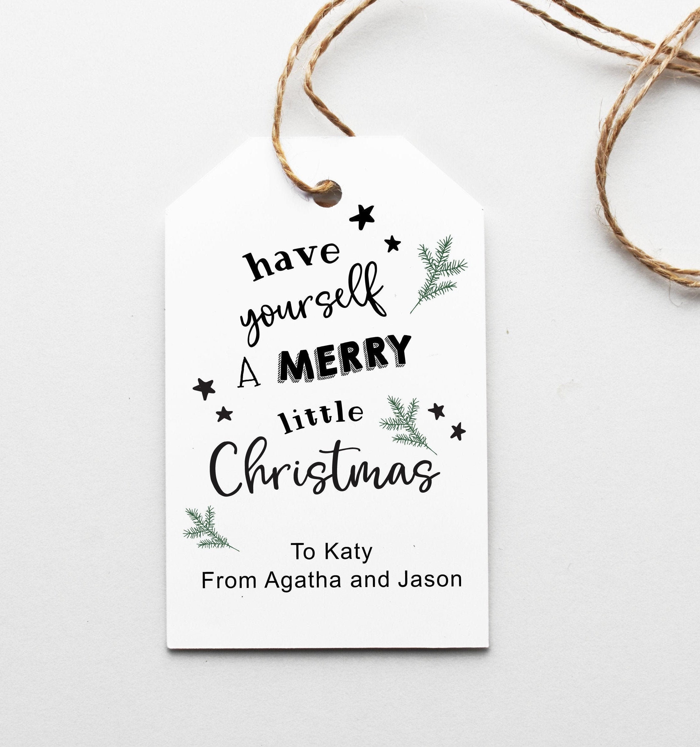 HAPPY HOLIDAYS Printable Gift Tags, Editable Personalized Favor Tags  Template Minimalist, Instant Download Labels Thank You Business Company 