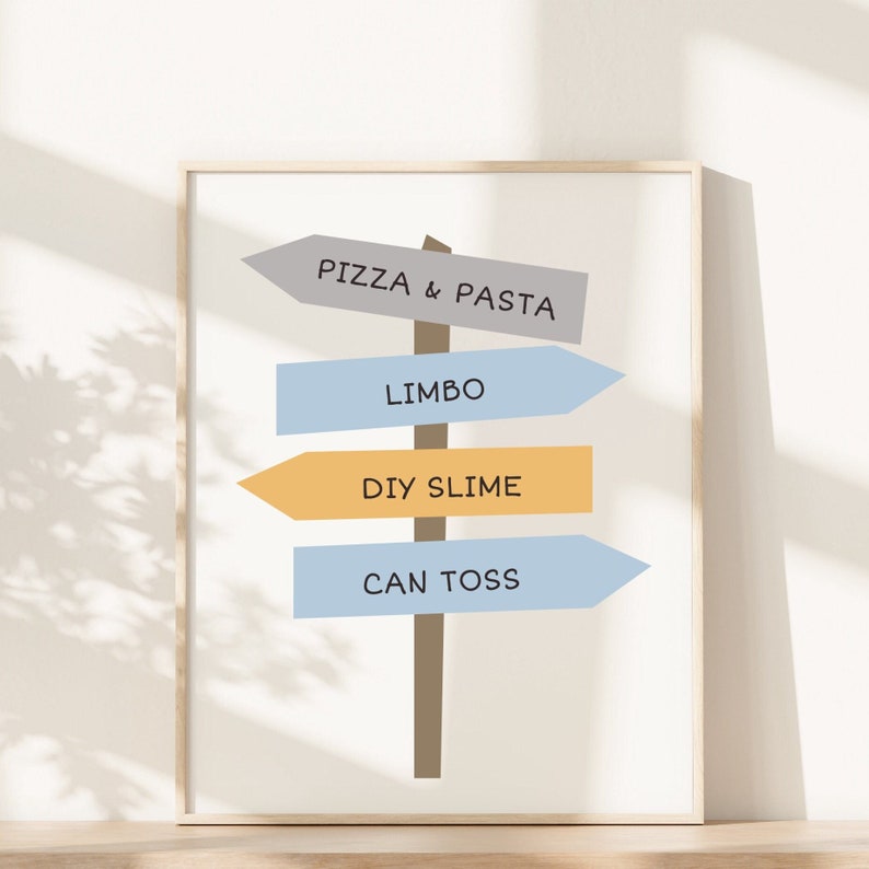 Party Sign Post Template, Birthday Sign Kids, Digital Download All ...