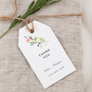 Favor Tags Wedding Thank You Tags Wildflower Wedding Thank You Tag Instant Download Printable Party Favors Editable Template 017 image 1