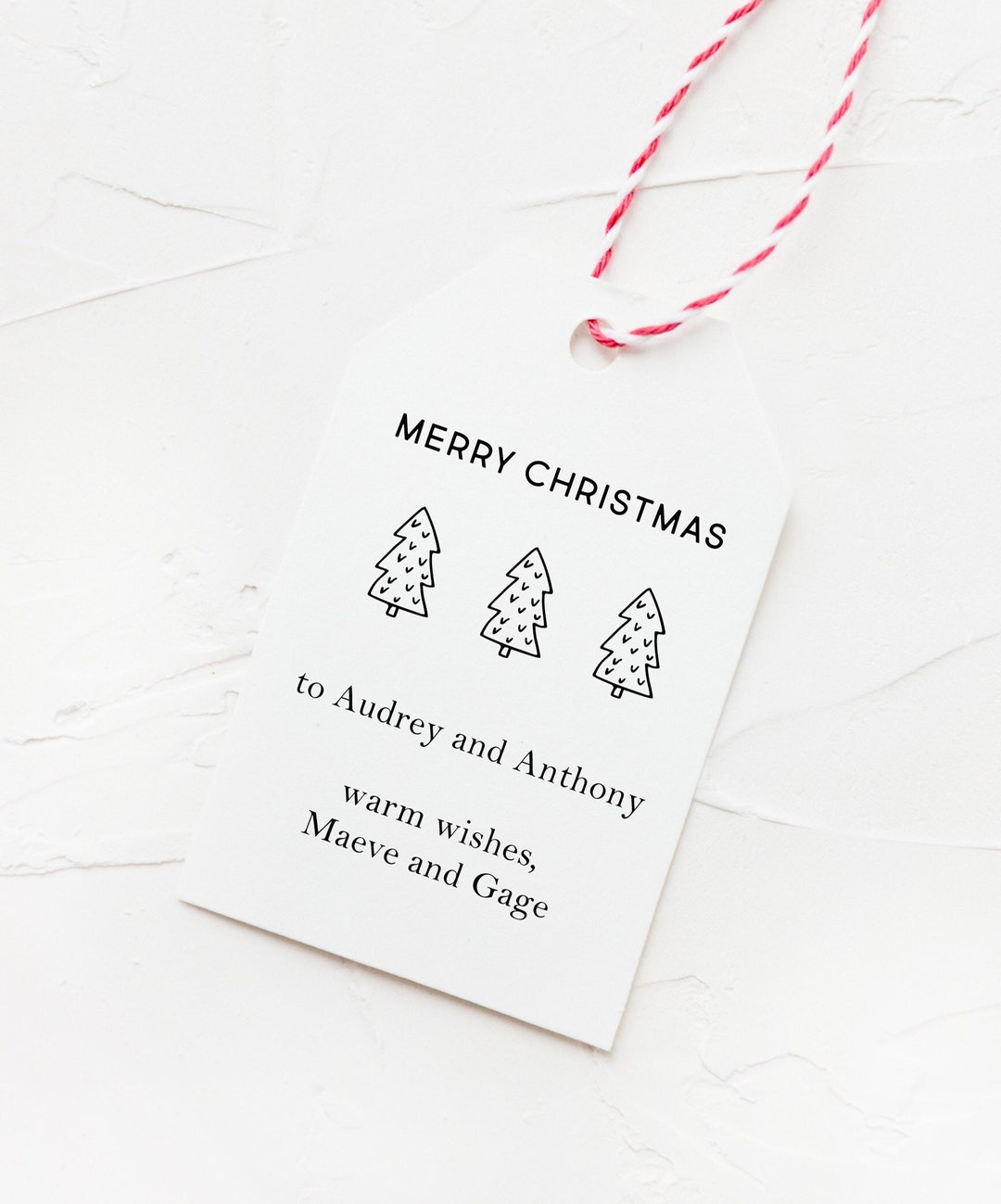 Christmas Gift Tags Printable Holiday Tag Black and White Etsy