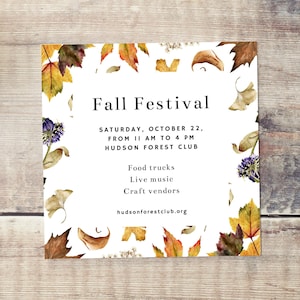 Fall Festival Invitation, Harvest Festival Party, Editable Template. Autumn Birthday Invitation, Printable Invite Corjl, Digital Download image 1