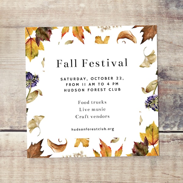 Fall Festival Invitation, Harvest Festival Party, Editable Template. Autumn Birthday Invitation, Printable Invite Corjl, Digital Download