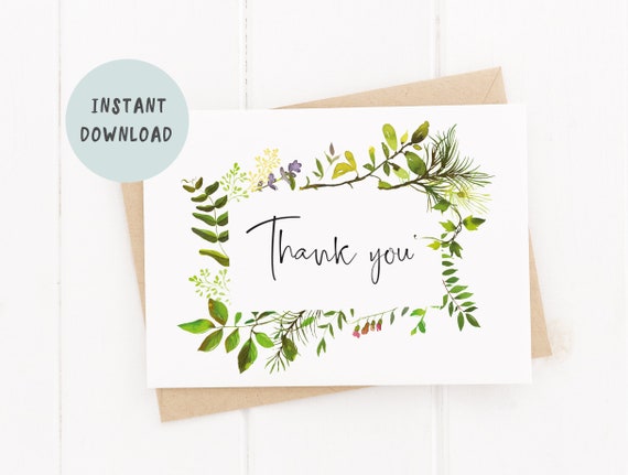 Printable Greenery Thank You Card Calligraphy Bridesmaid Gift Box Card Personalized Wedding Greeting Cards Thank You Gifts 16