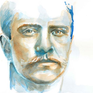Print of Young Teddy Roosevelt watercolor painting