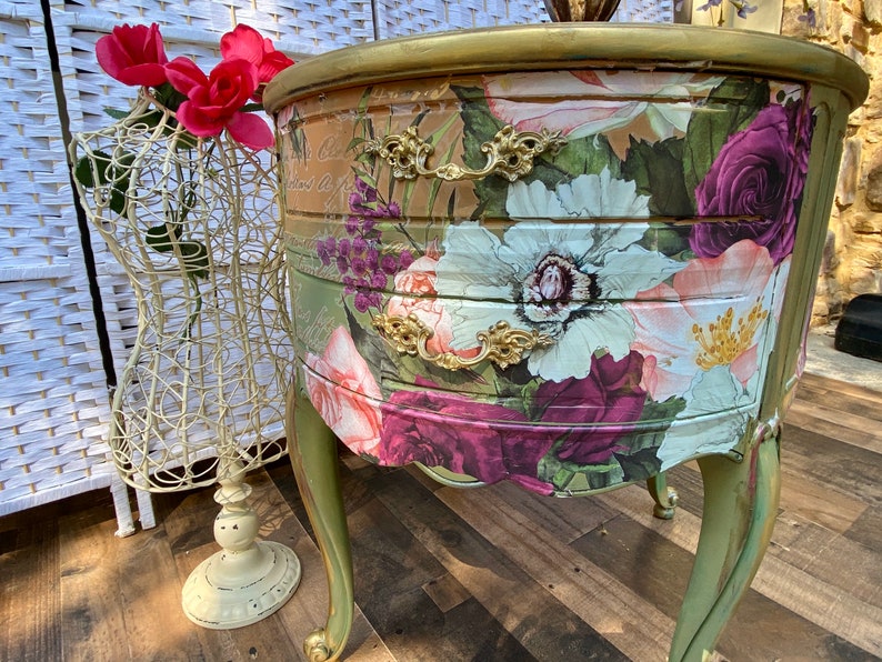 SOLD French Provincial Drum Table. Vintage Night Stands. Etsy