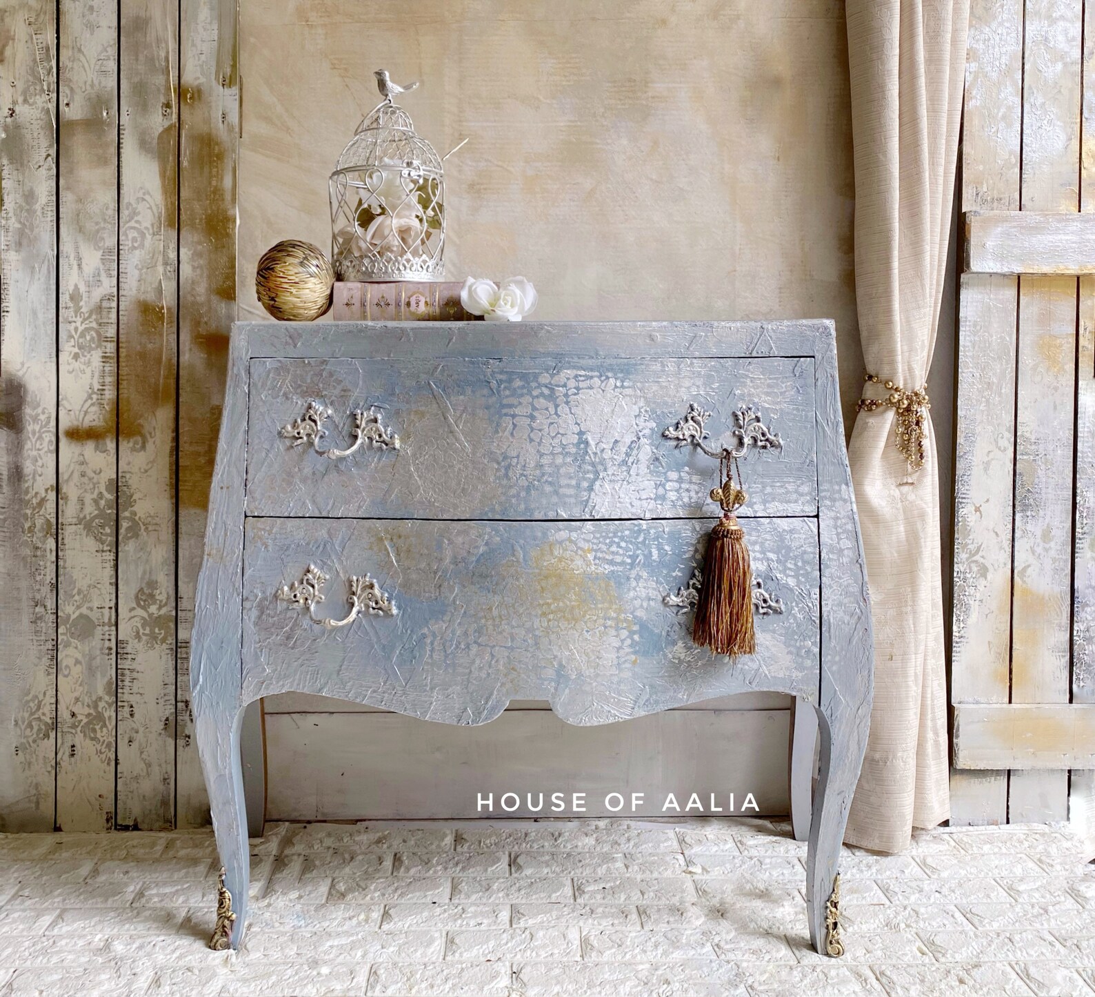 Old World Chest Bombe Chest Chest of Drawers Silver Etsy