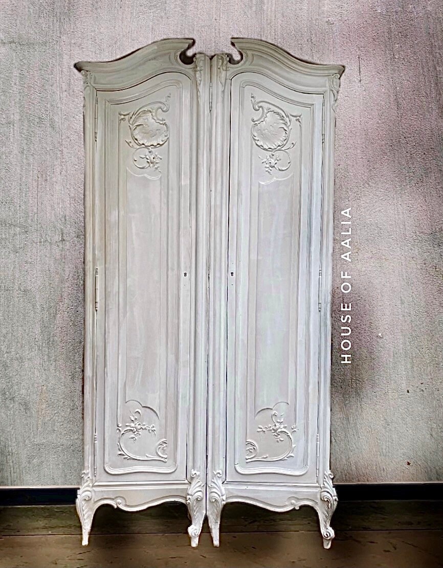 French Provincial Armoire French Country White Wardrobe Etsy