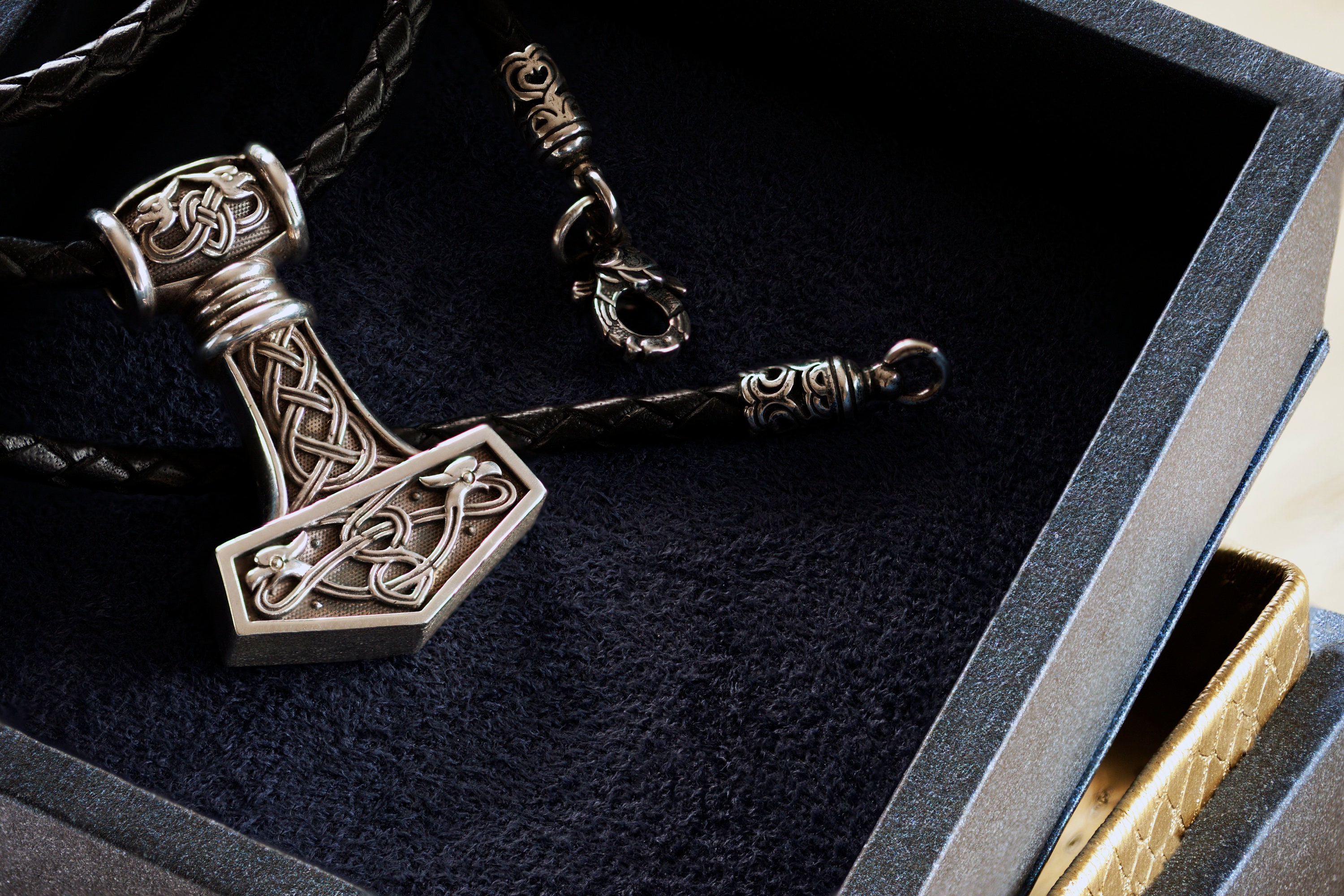 Thor's hammer big complete with NATURAL leather Etsy