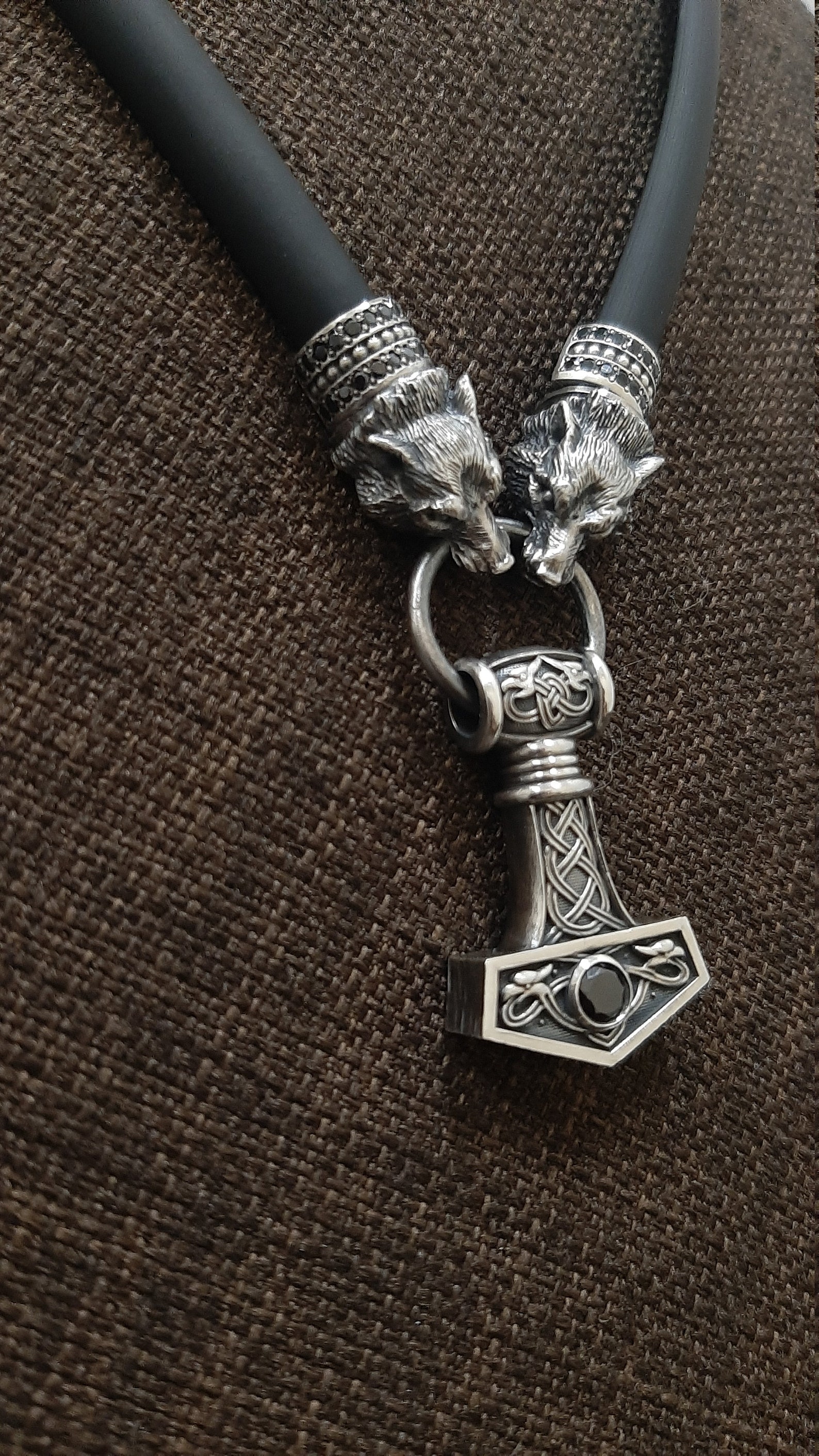 Thor's hammer big complete with NATURAL leather Etsy