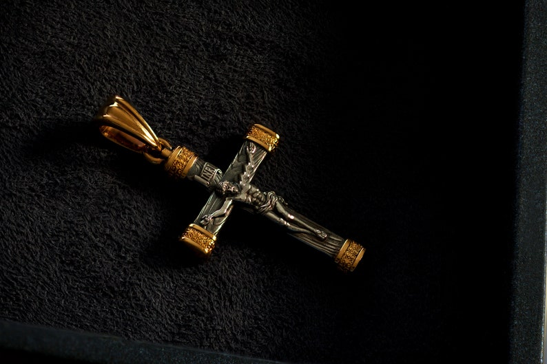 Серебряный Крестик С Позолотой Мужской Купить