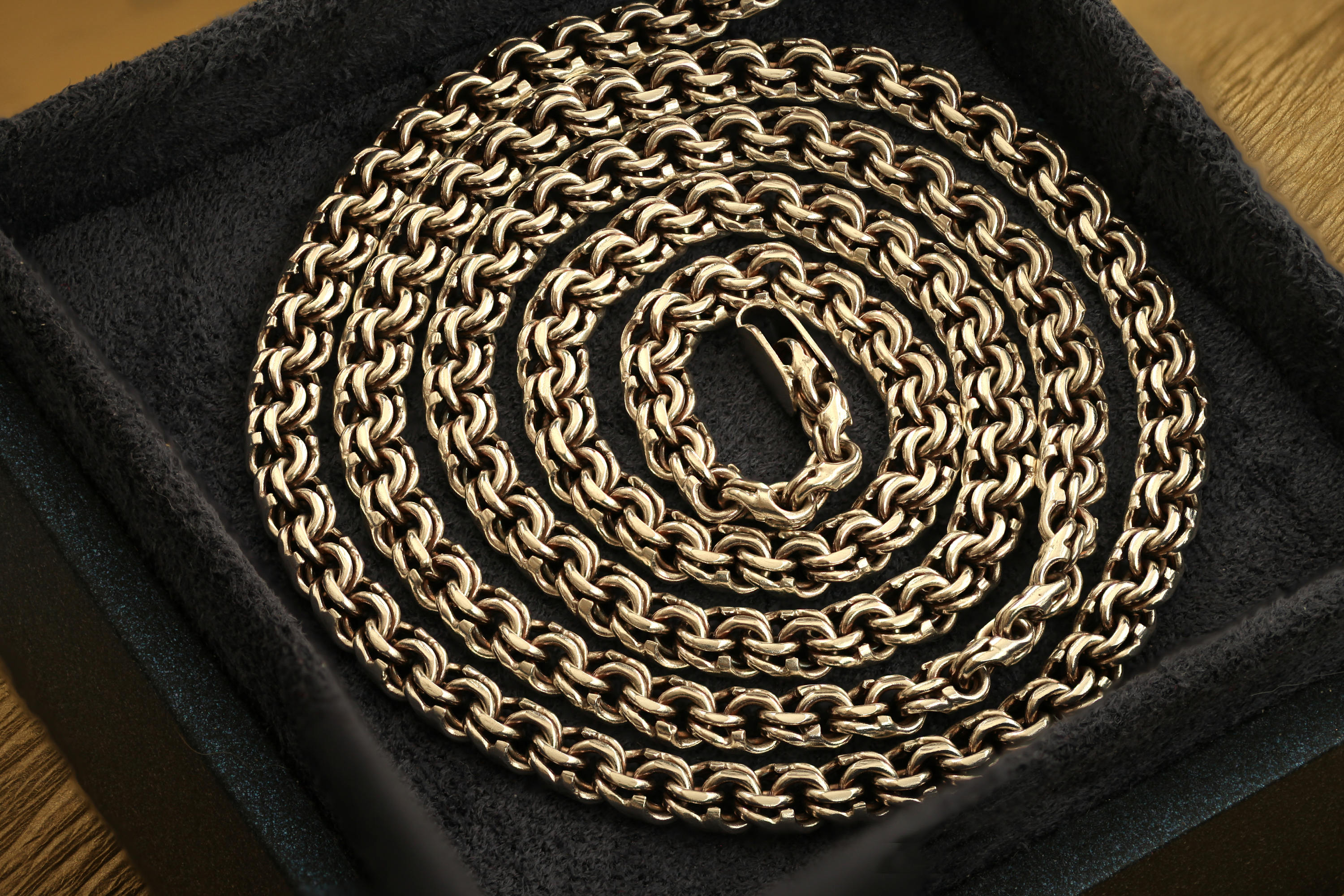 Heavy Woven Sterling Silver Chain Necklace Mens silver chain Etsy