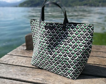 Sac Cabas Gipsy - vert, blanc et noir