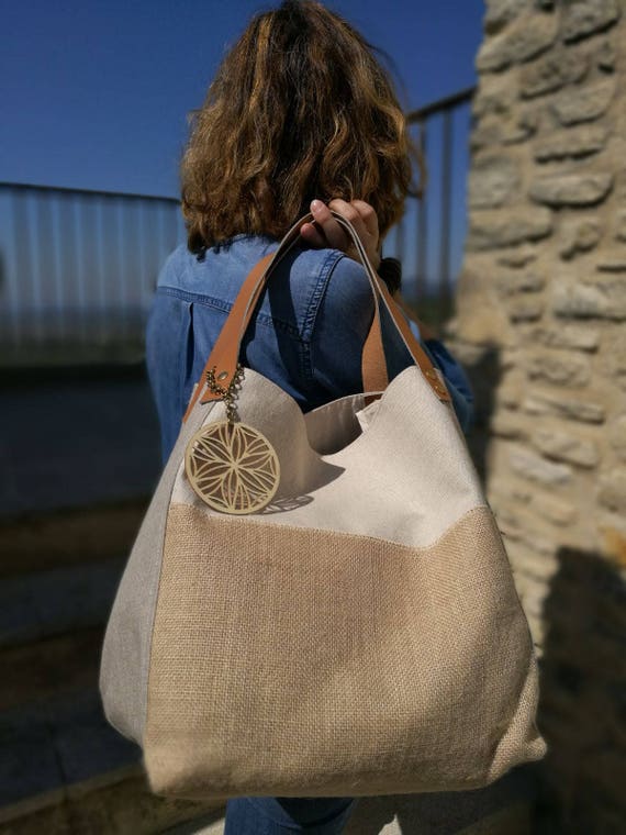 Sac en toile de jute beige