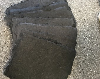 Handgeschöpftes Baumwollpapier Bögen A5 - Schwarz