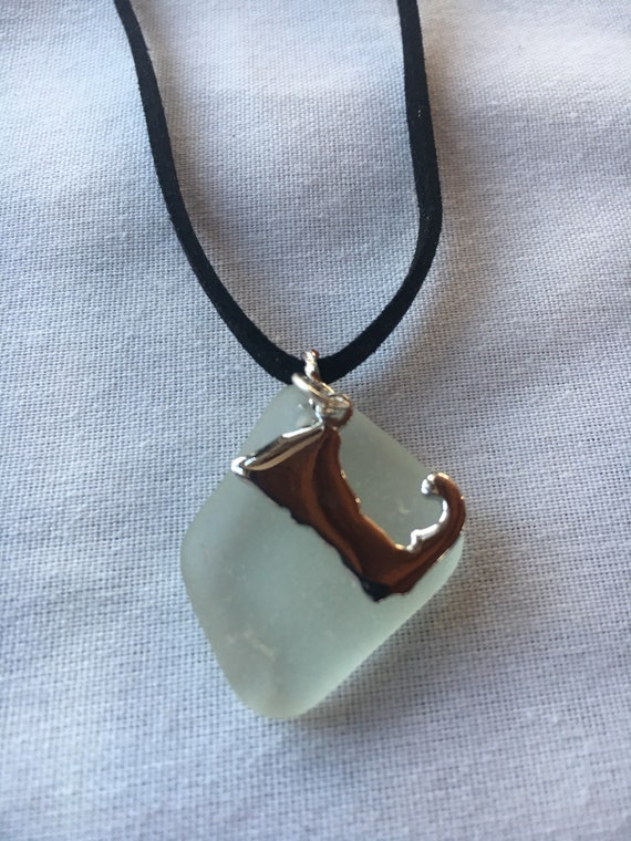 Light Blue Sea Glass With Cape Cod Charm