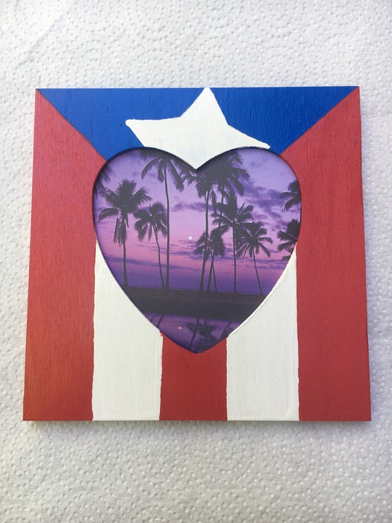 Puerto Rican Flag Photo Frame Etsy