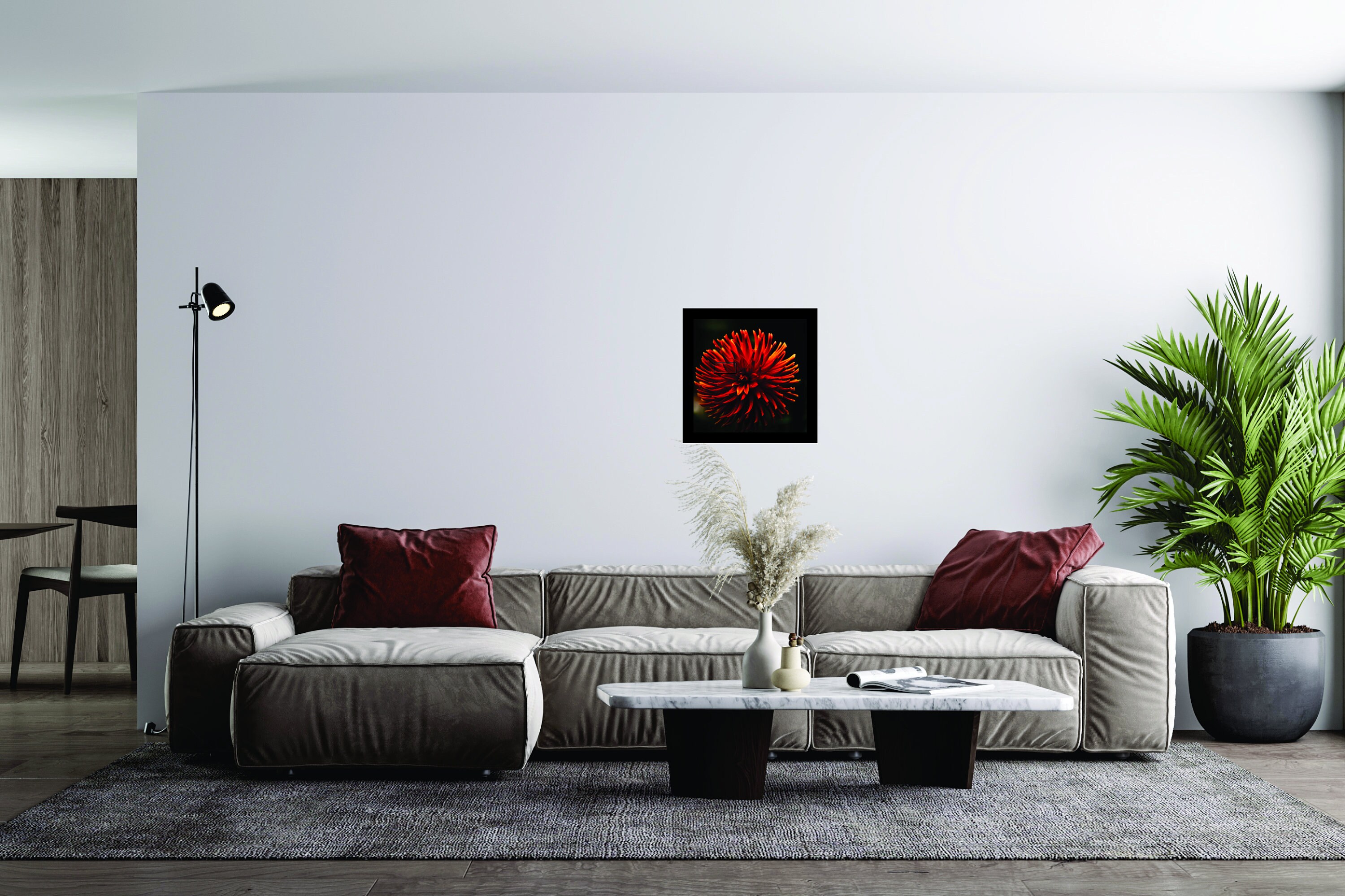 Printable Red Dahlia Flower Floral Wall Art Digital Download - Etsy