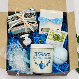 Happy Hanukkah Spa Gift Set | Happy Hanukkah Gift | Organic All Natural Spa Gift Box | Hanukkah Gift For Him | Hanukkah Gift For Her