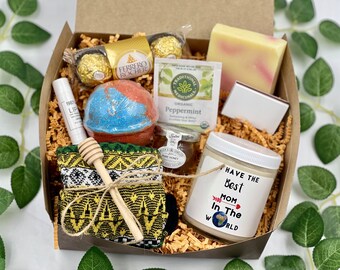 Self Care Gift Box, Care Package For Her, Personalized Gift, Hygge Gift, Gift For Mom, Best Mom In The World Gift Box, Birthday Gift Basket