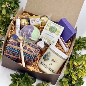 60th Birthday Gift For Women, Hygge Gift Basket, Hygge Gift Box, 60th Birthday Gift, Spa Gift Box, 60 And Stunning Gift, Cozy Gift Basket