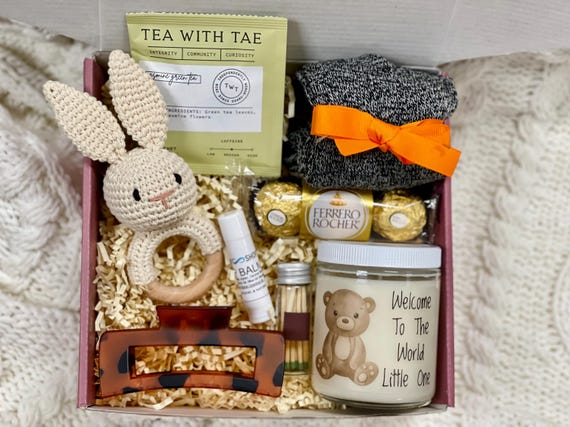 New Mom Spa Gift Basket Baby Shower Care Package Postpartum Relaxing Box  for Expecting Mothers