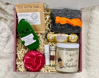 Joyful 40th Birthday Spa Gift Basket Hygge Self Care Retreat Present