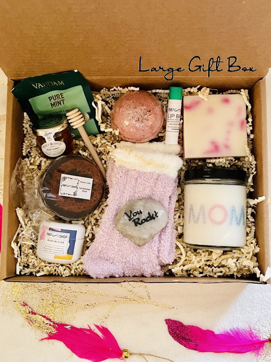 Spa Gift Box for Mom Mother's Day Gift Basket Spa Basket for Mom