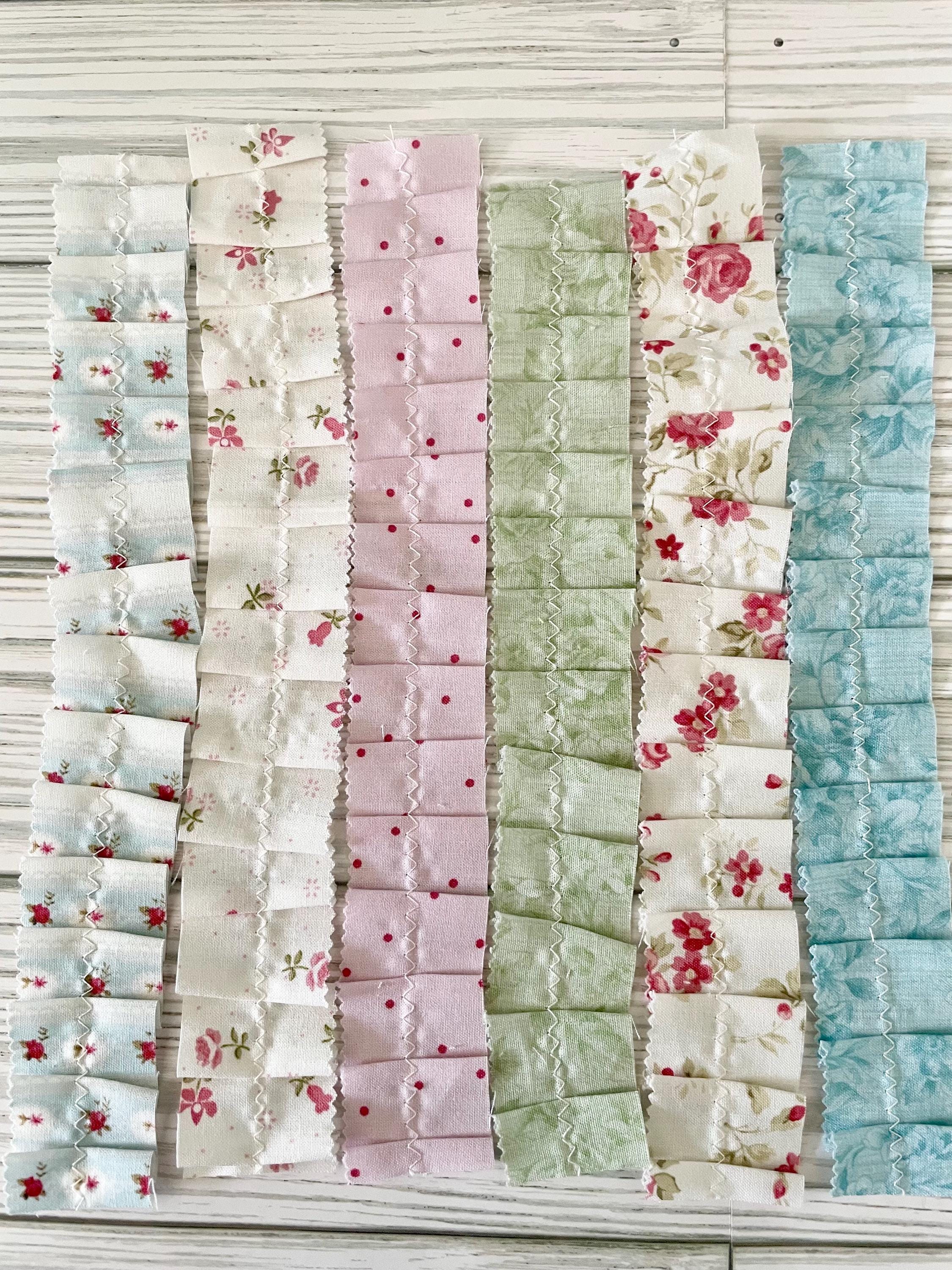 Handmade Fabric Ruffles Vintage Floral, Junk Journal Supplies, Shabby ...