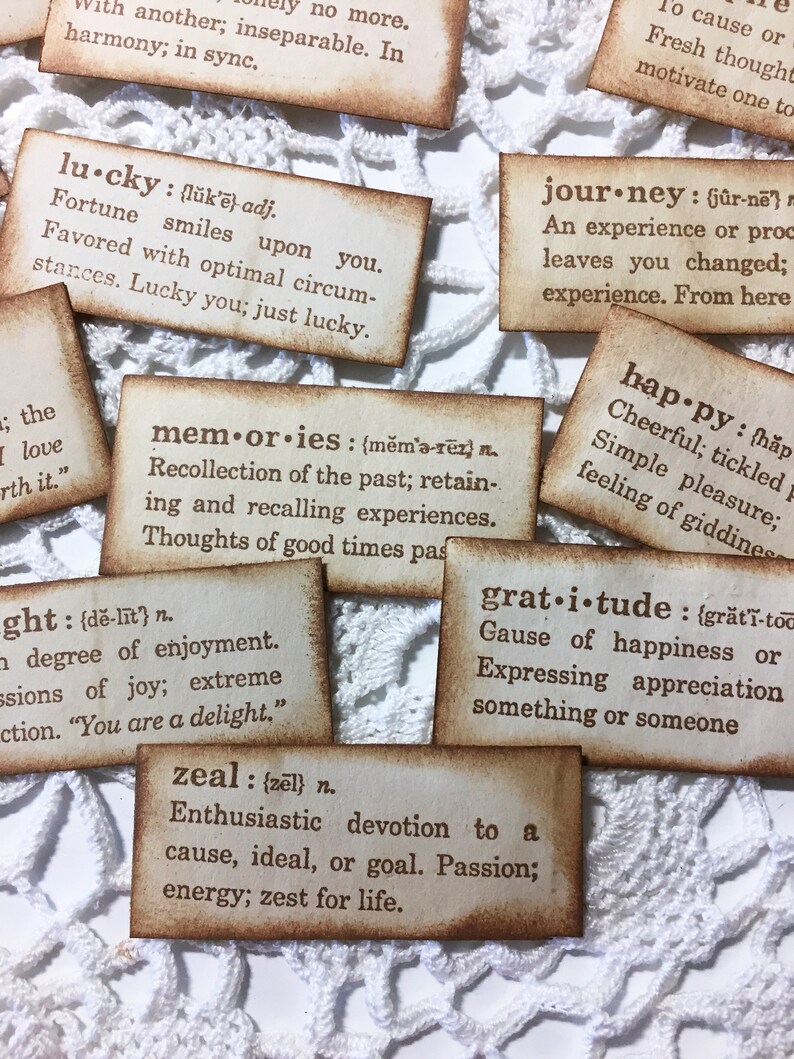 26 stamped definition embellishments for junk journals card Etsy