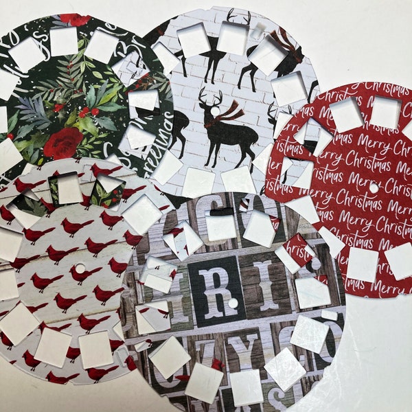 Tim Holtz picture wheel die cuts, Christmas card stock, junk journals, collage, paper crafts