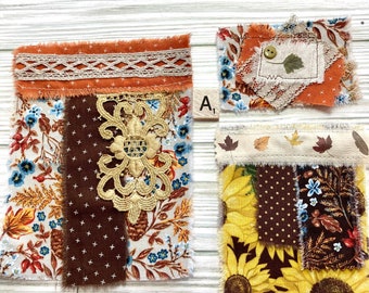 Fabric Flip/Cluster Sets, Fall, Autumn, Junk Journals, Embellishments