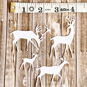 Small Deer Die Cuts, Set of 4, Junk Journals, Scrapbooking