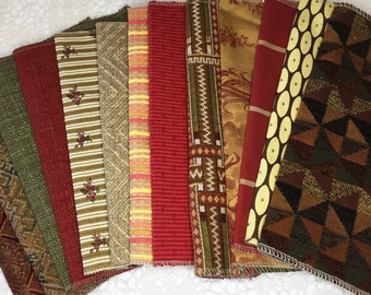 Upholstery fabric samples, set of 3, for journal covers, small sewing projects, slow stitch projects, quilts