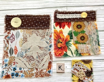 Fabric Flip/Cluster Sets, Fall, Autumn, Junk Journals, Embellishments