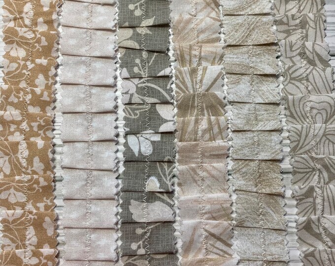 Fabric Ruffles, Neutral Tones, Handmade, Junk Journal Supplies, Set of ...
