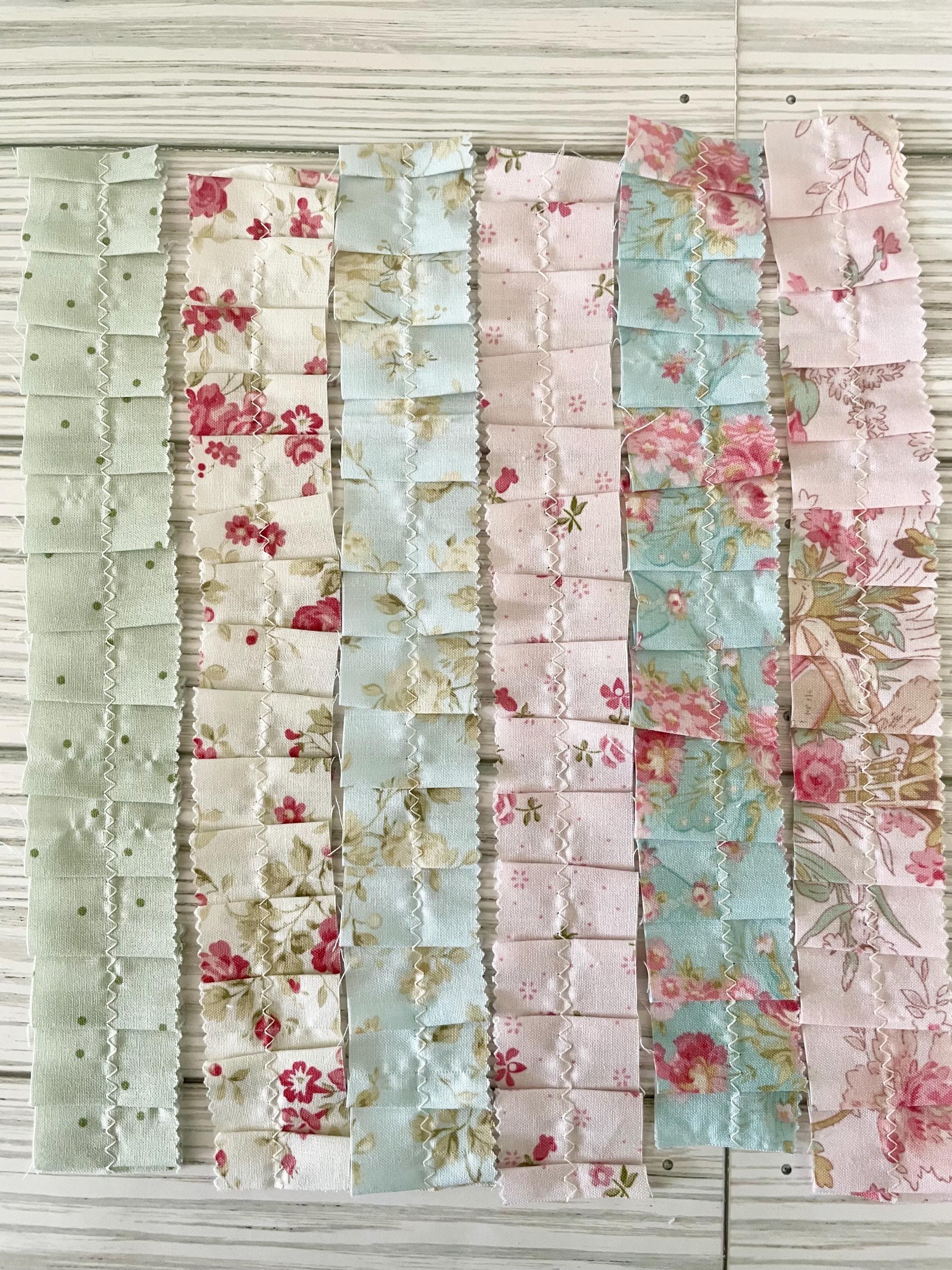 Textile Art Ruffles Handmade Fabric Ruffles Vintage Floral, Junk Journal Supplies, Shabby ...