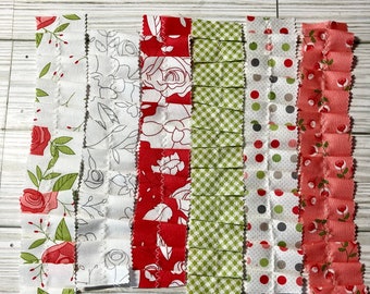 Handmade "Beautiful Day" Ruffles for Junk Journals, Set of 6